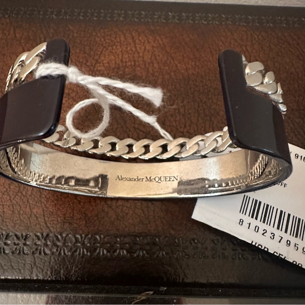 NWT Alexander McQueen | Graffiti Open Cuff Double Band Bracelet $650 - Picture 7 of 7